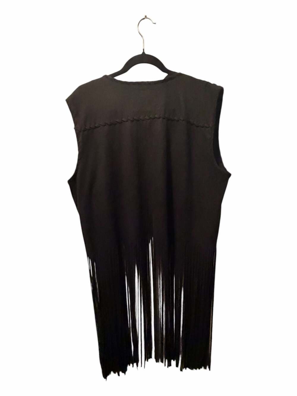 NWT xl Fornia Los Angeles Women's Suede Whip Stitch Fringe Vest - Picture 2 of 6